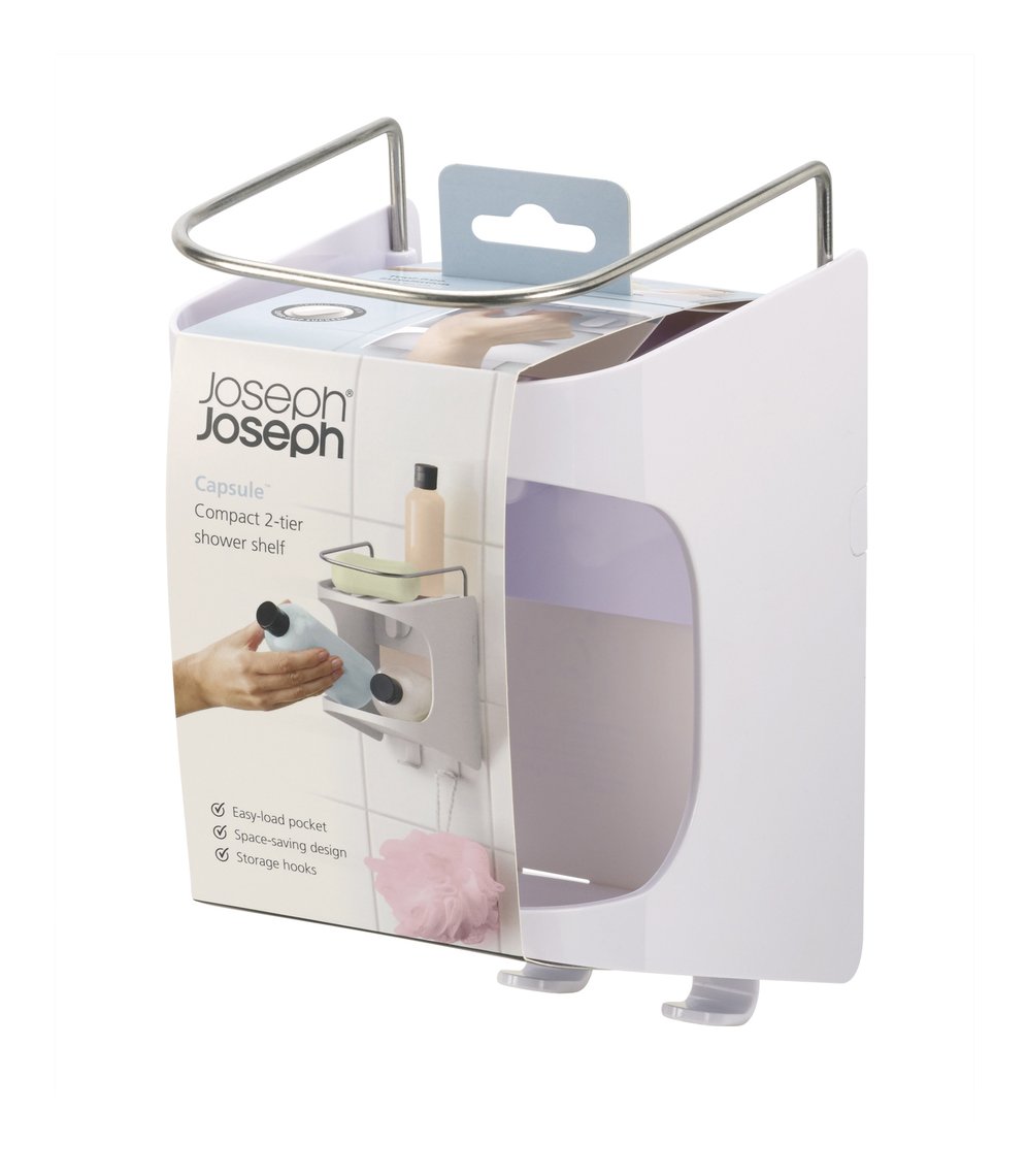 Joseph Joseph White Capsule Shower Shelf Aldiss of Norfolk