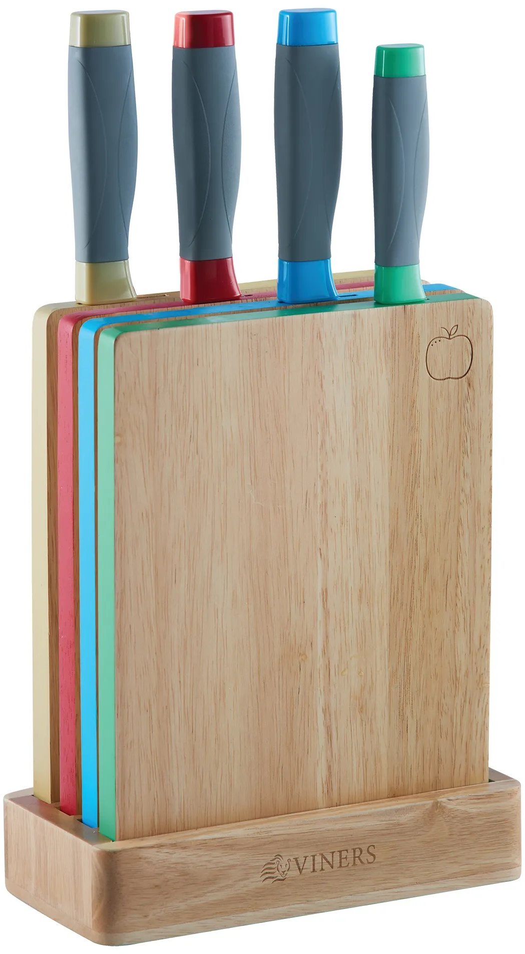 Viners Assure Colour Coded Knife Block Set Aldiss