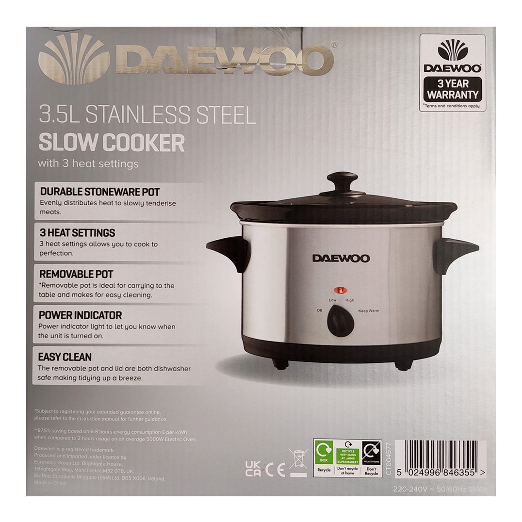 Daewoo 3.5L Slow Cooker Aldiss of Norfolk