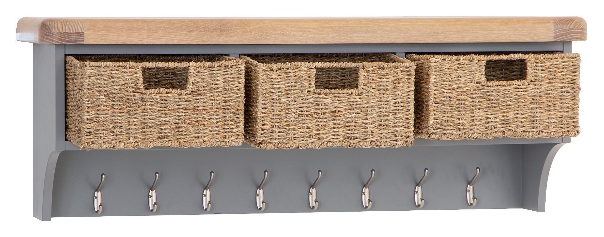 Chatsworth Oak Grey Large Hall Bench Top Aldiss of Norfolk