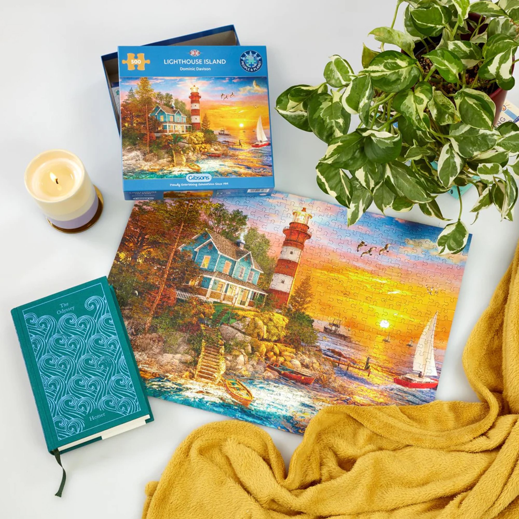 Gibsons Lighthouse Island 500Pc Puzzle Aldiss of Norfolk