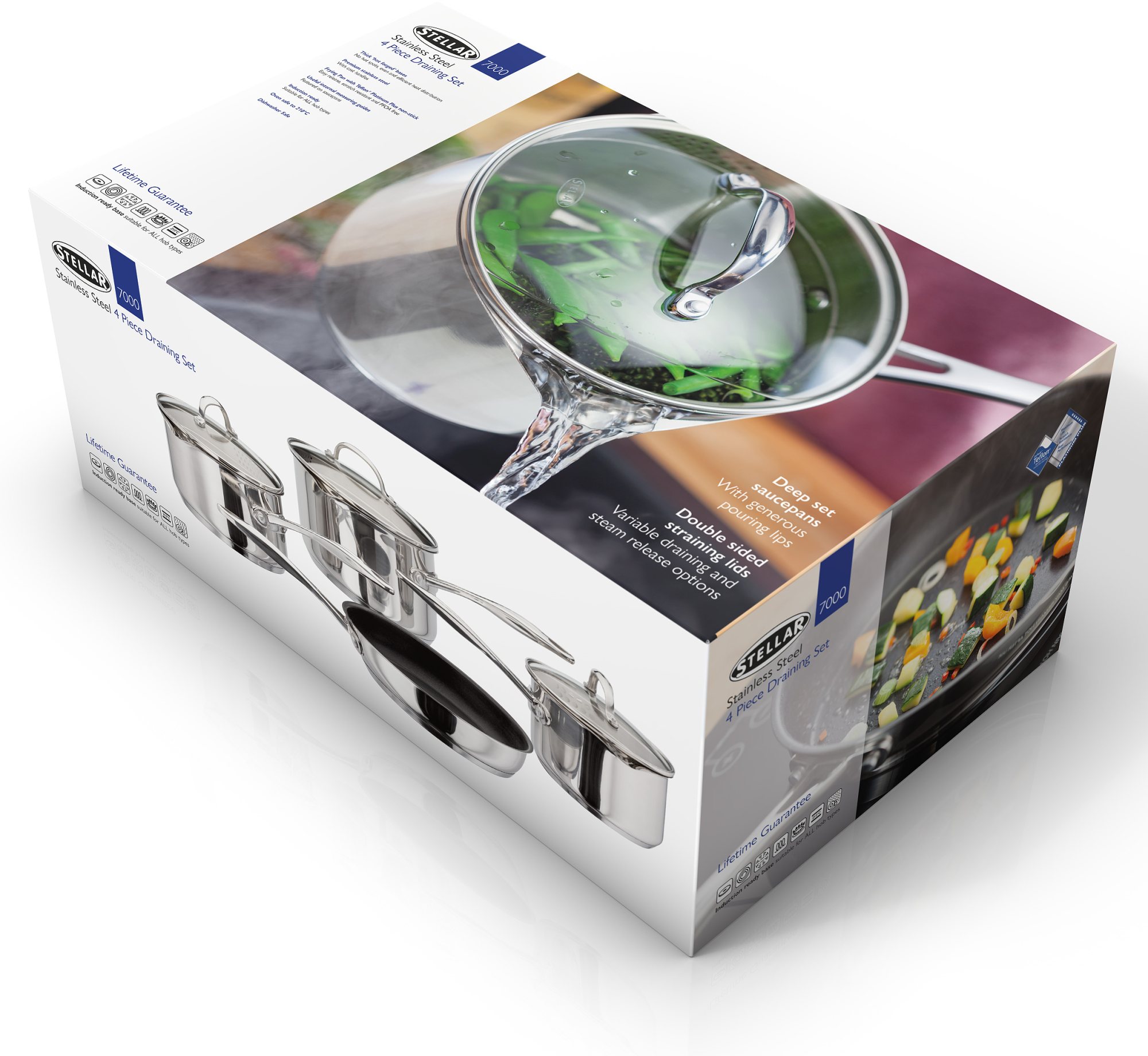 Stellar 7000 Piece Draining Saucepan Set Aldiss