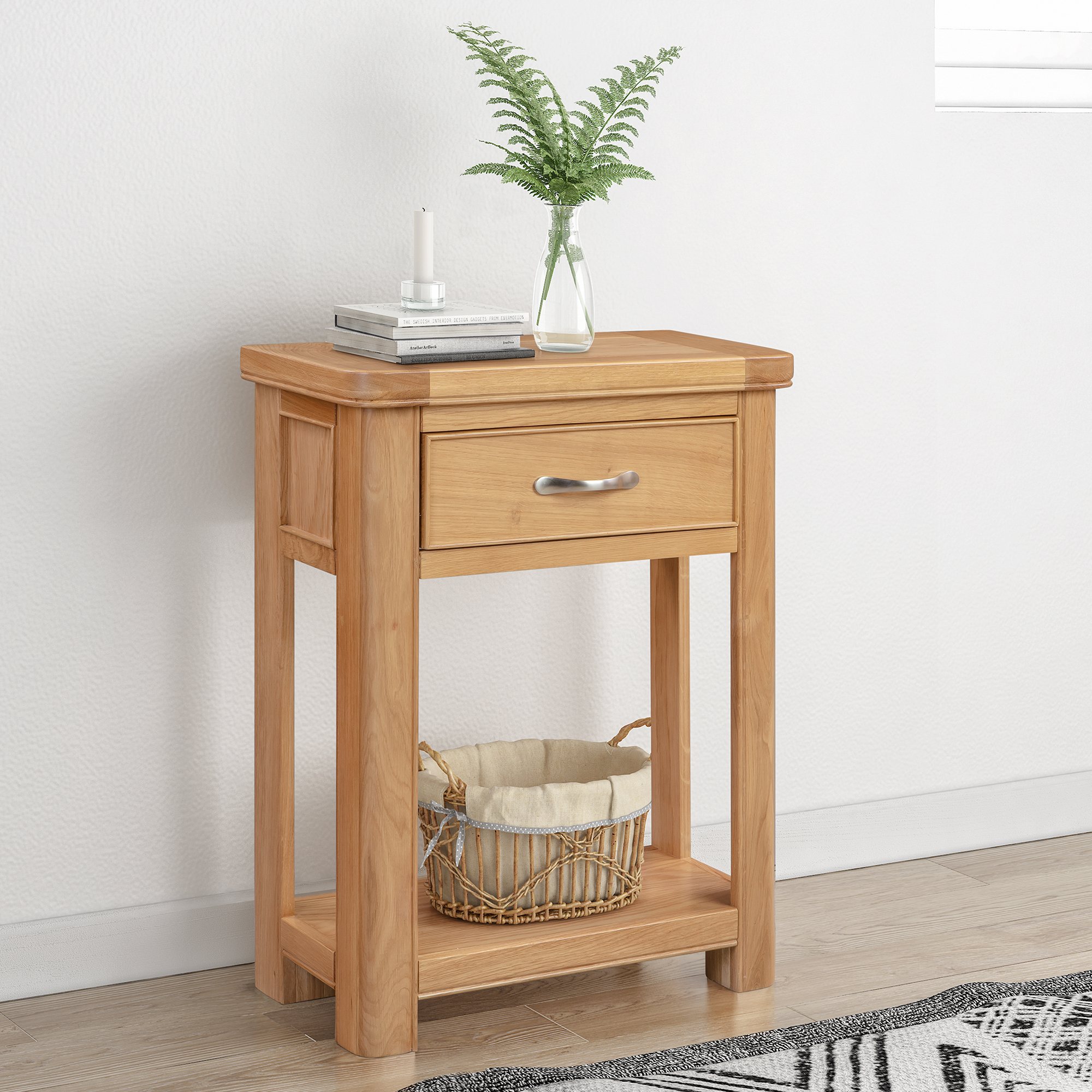Wood tapered leg vance console table deals