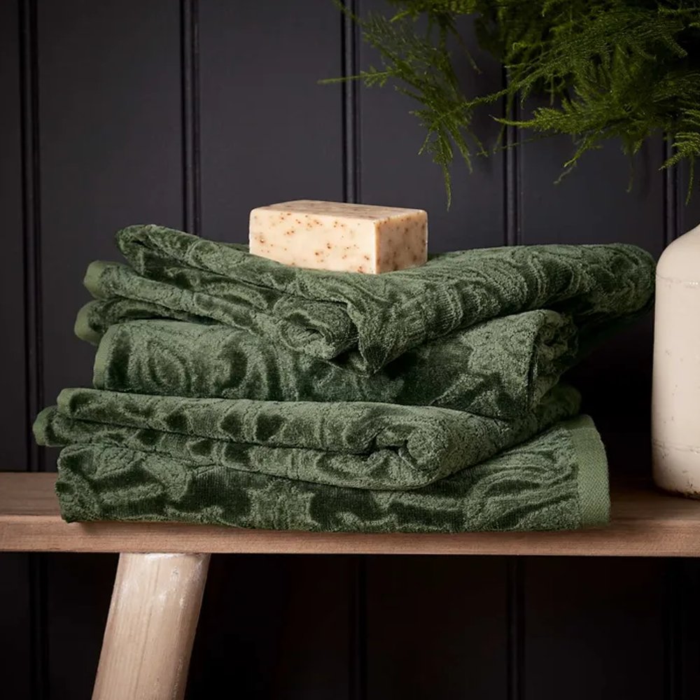 Morris & Co | St James Green Towels | Aldiss of Norfolk