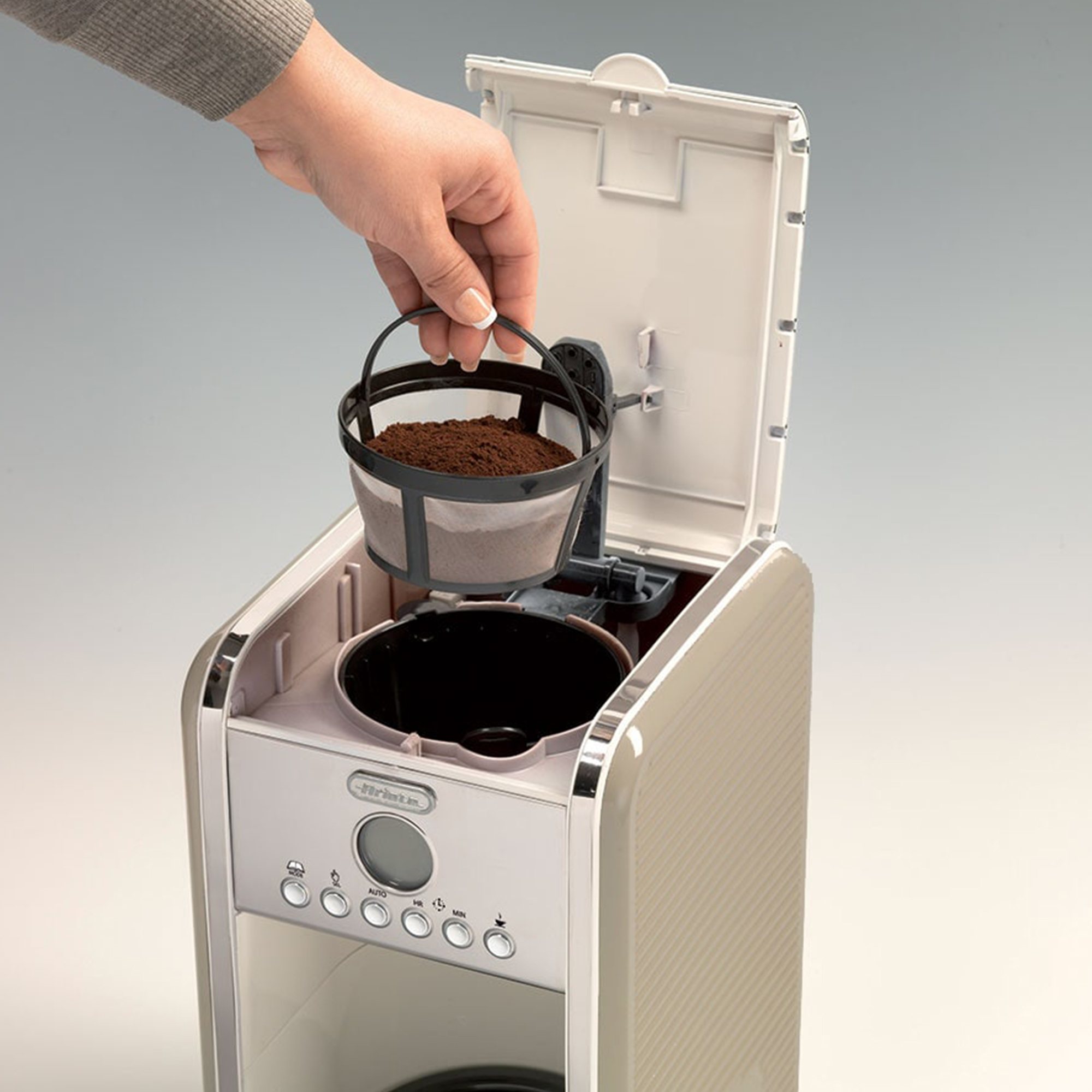 Ariete Vintage 12 Cup Drip Filter Coffee Maker Cream Aldiss