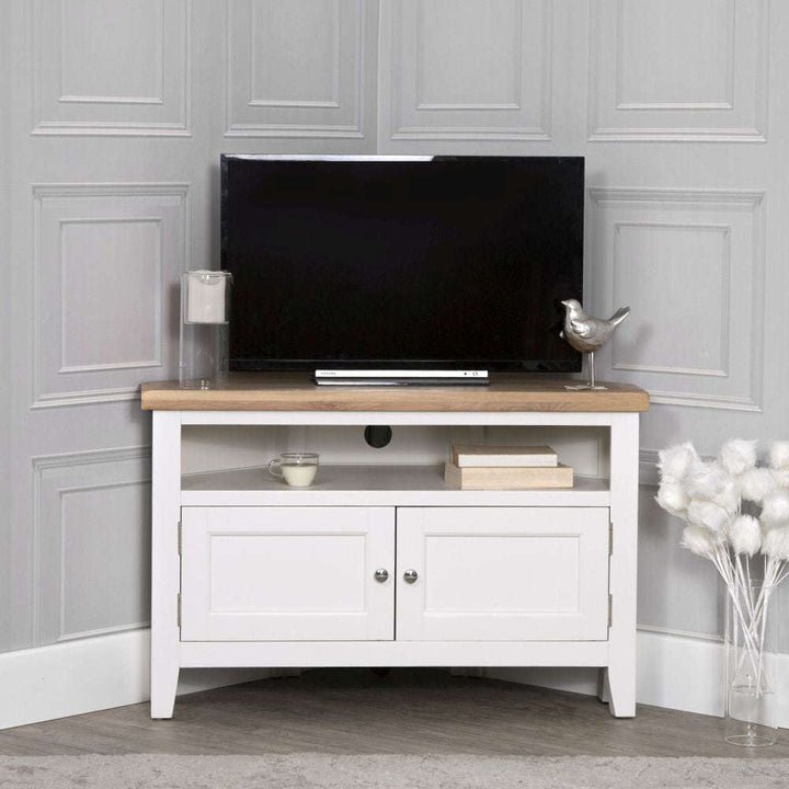 Derwent White Corner TV Unit Aldiss of Norfolk