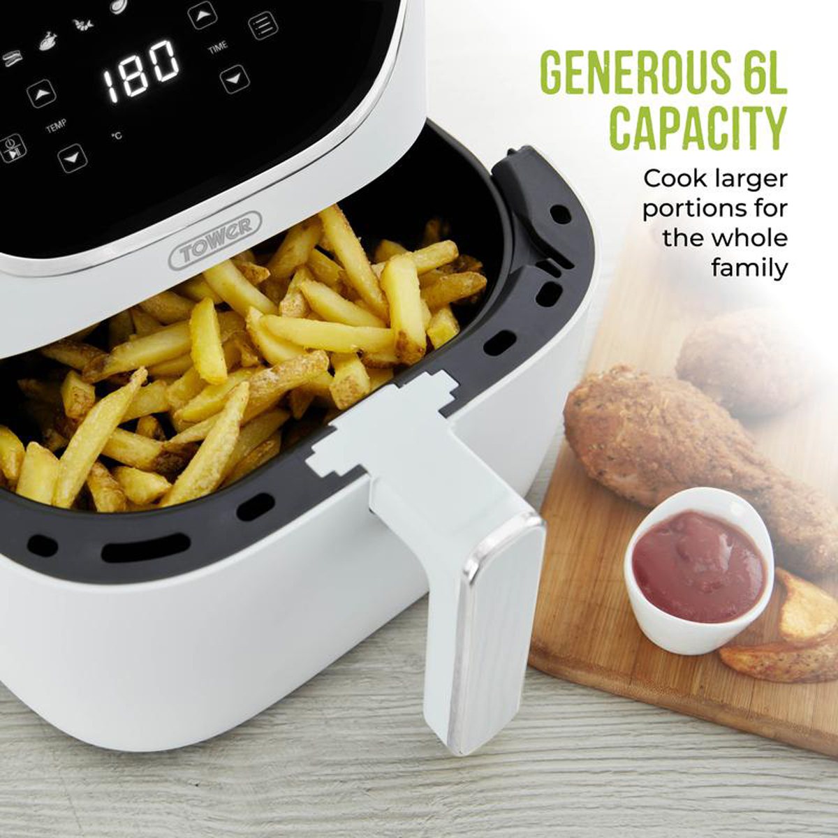 Tower Vortex Digital Air Fryer 6L White Aldiss of Norfolk