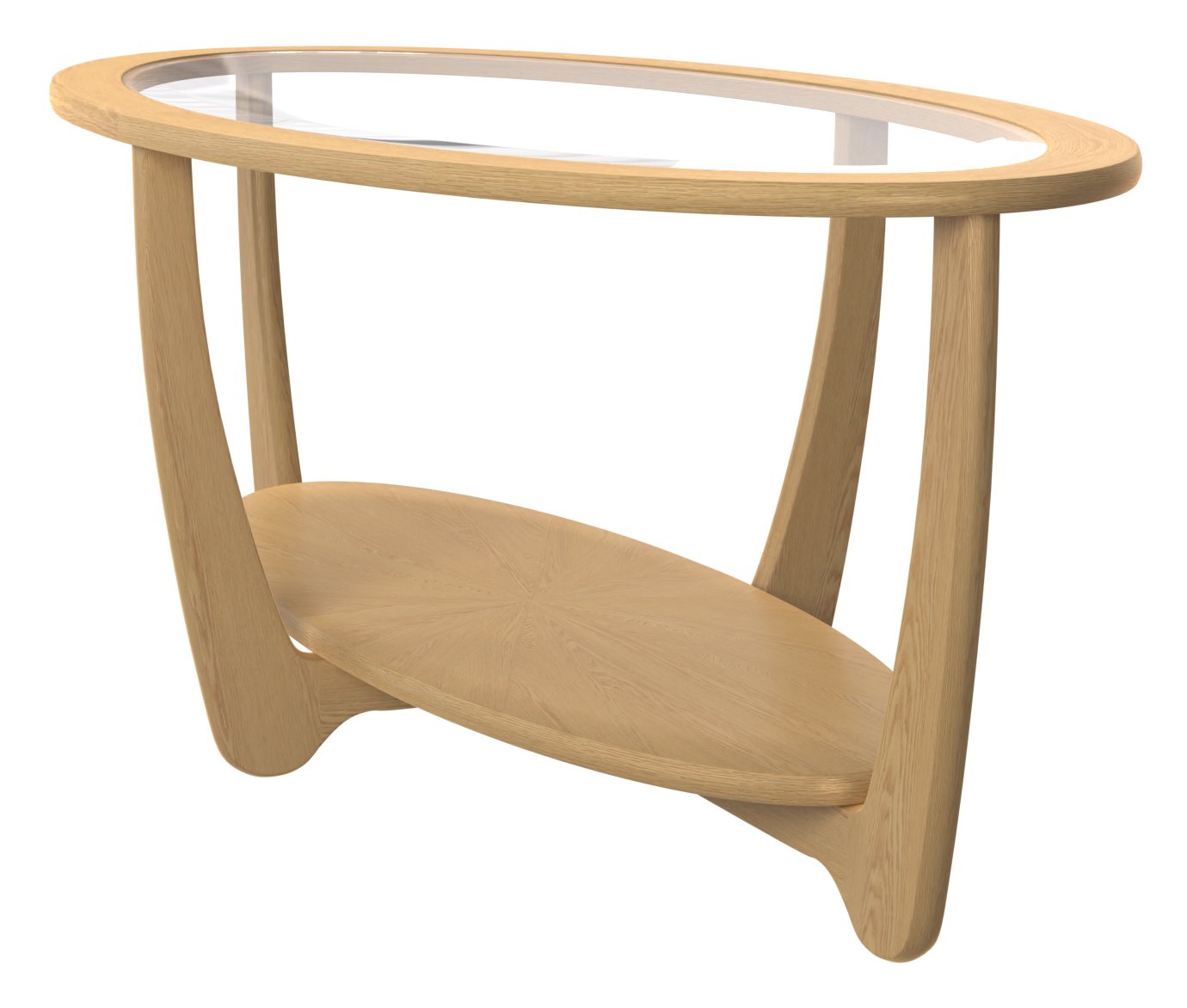 Warwick Oak Glass Oval Coffee Table | Aldiss of Norfolk