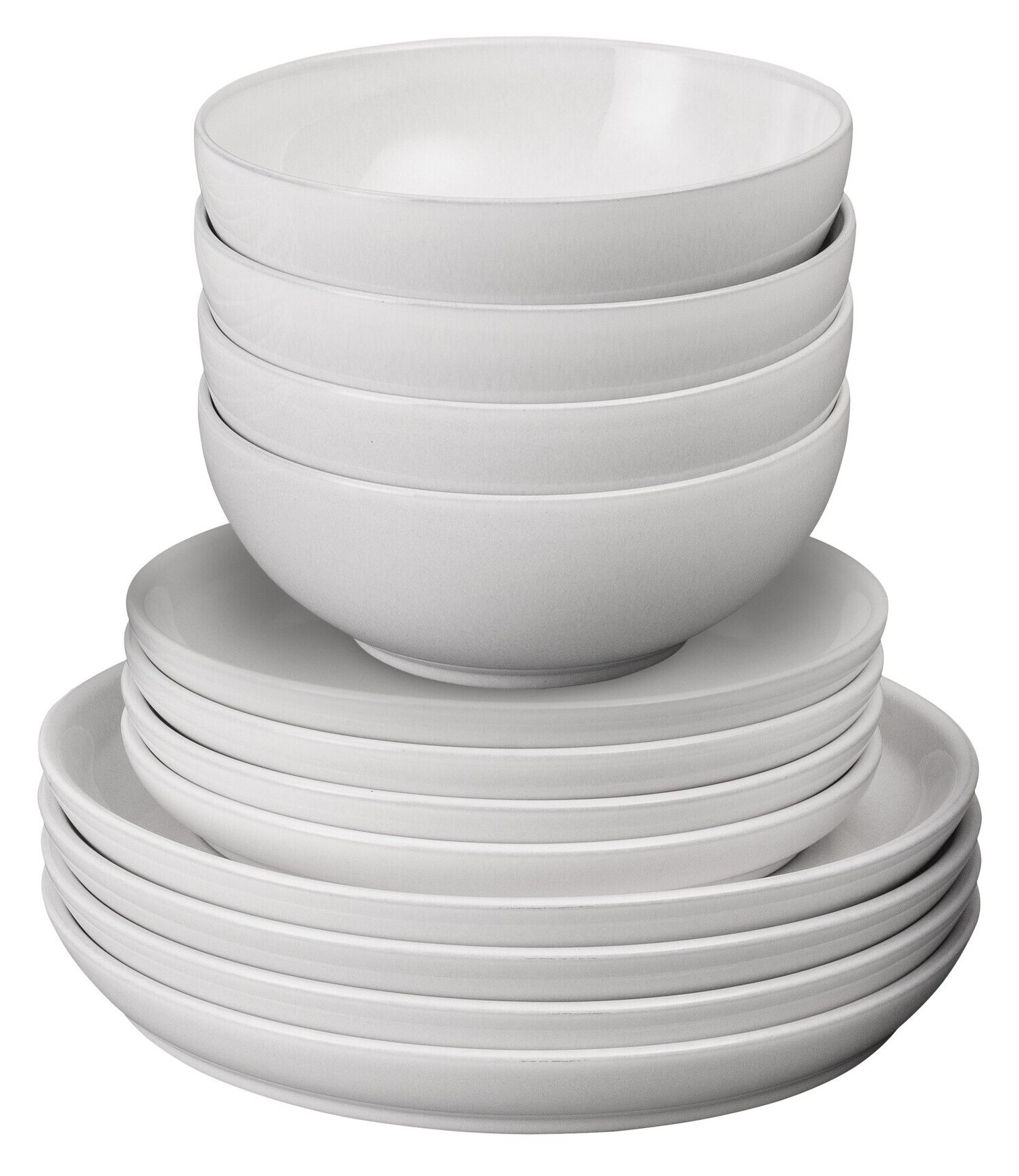 Denby Elements Stone White 12 Piece Tableware Set Aldiss