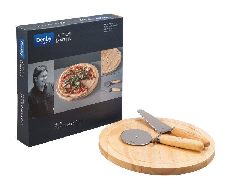 Denby James Martin Pizza Board and Cutter Set Aldiss