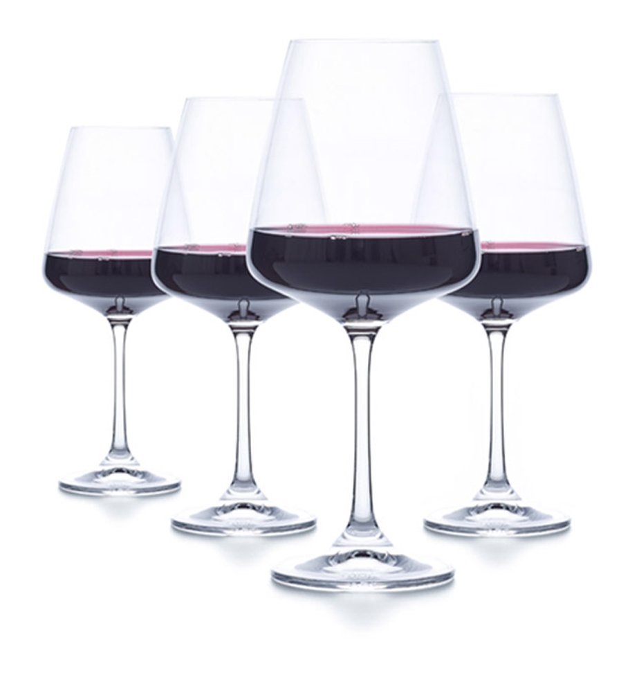 Crystalline Red Wine Glass 4pk Aldiss of Norfolk