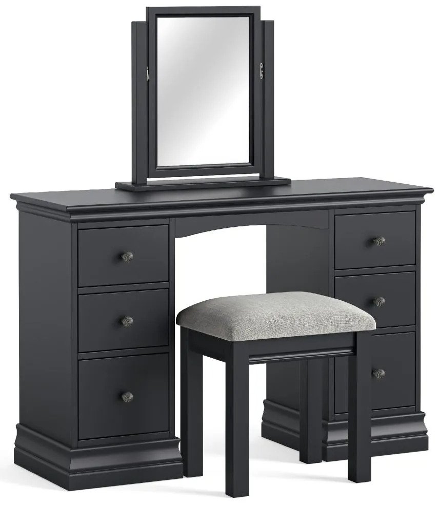 Bordeaux Charcoal Dressing Table Stool Aldiss of Norfolk