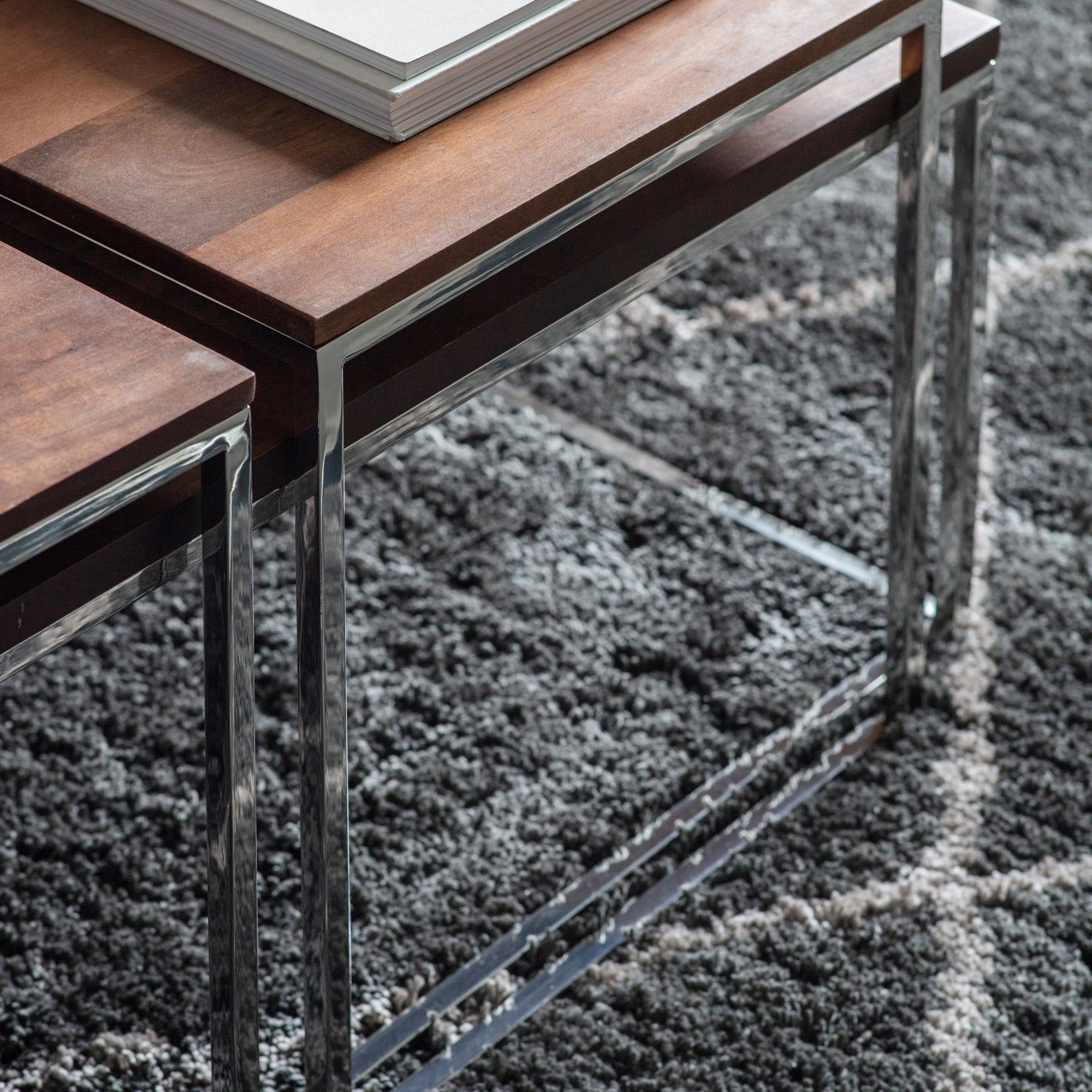 Bletchley Coffee Table Nest in Walnut Aldiss of Norfolk