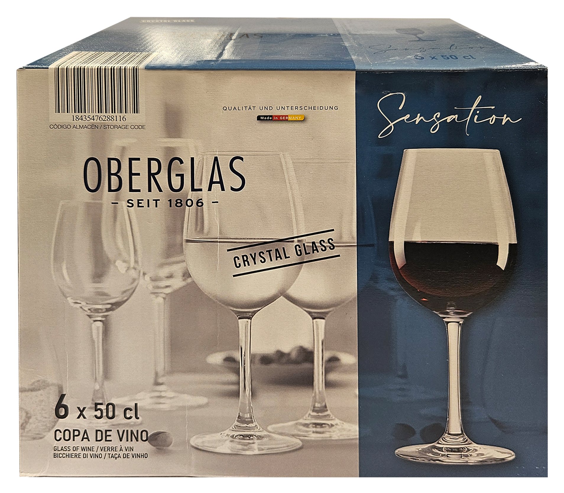 Oberglass Copas 500cc Set of 6 Wine Glasses Aldiss