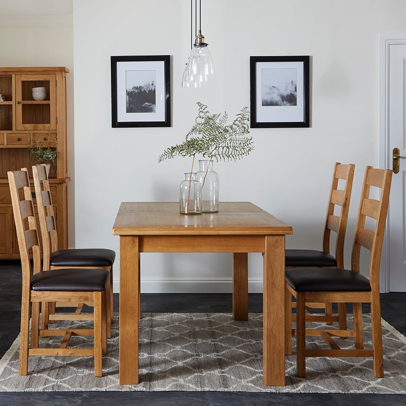 Chester Compact Extending Dining Table with 4 Chairs | Aldiss of Norfo