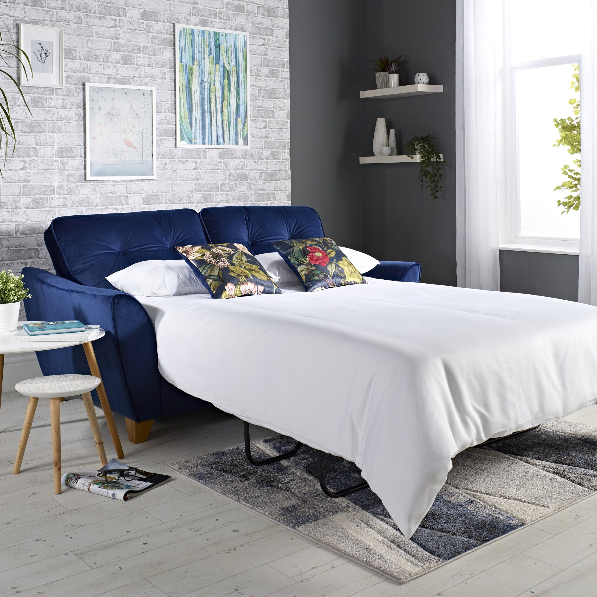 Ashton Brooklyn Silver 2 Seater Sofa Bed | Aldiss of Norfolk