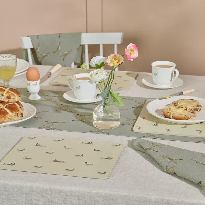 Sophie Allport Set of 4 Hare Placemats Aldiss of Norfolk