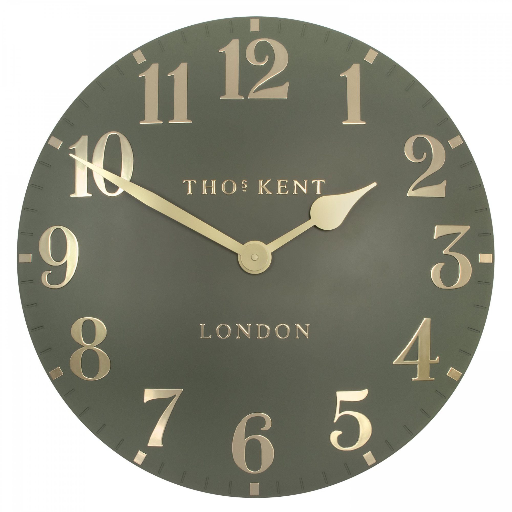 Thomas Kent 20" Arabic Lichen Green Wall Clock | Aldiss