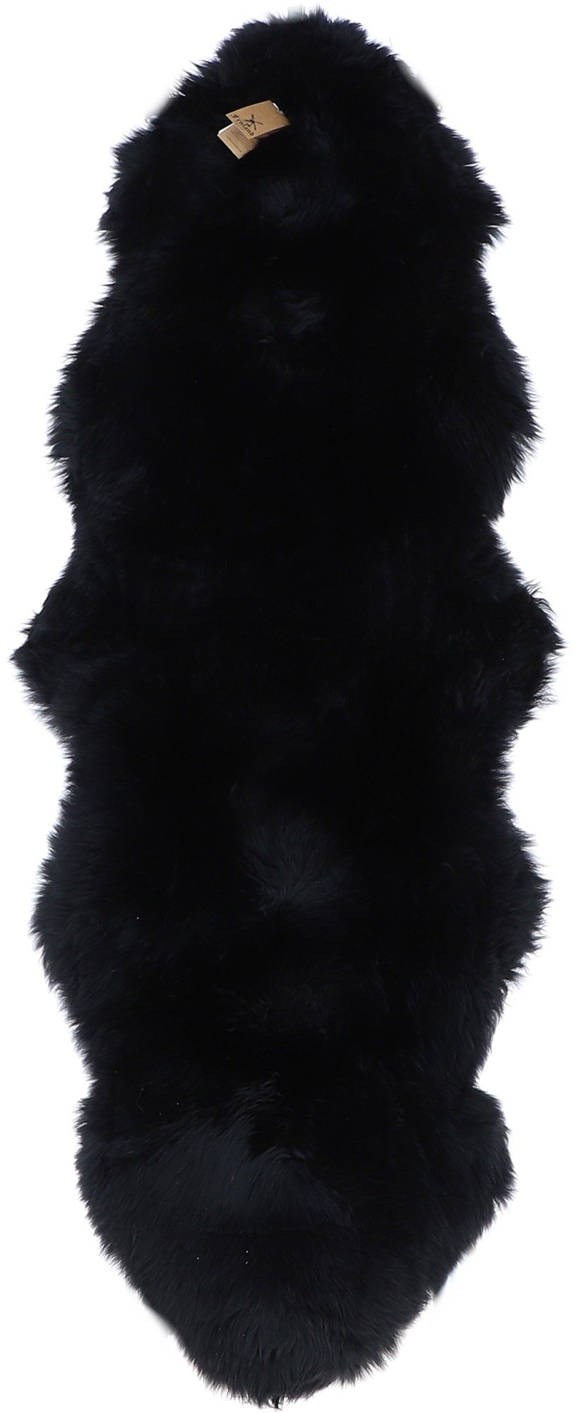 Ashwood Leather Double Rug Fenland Long Wool Black | Aldiss