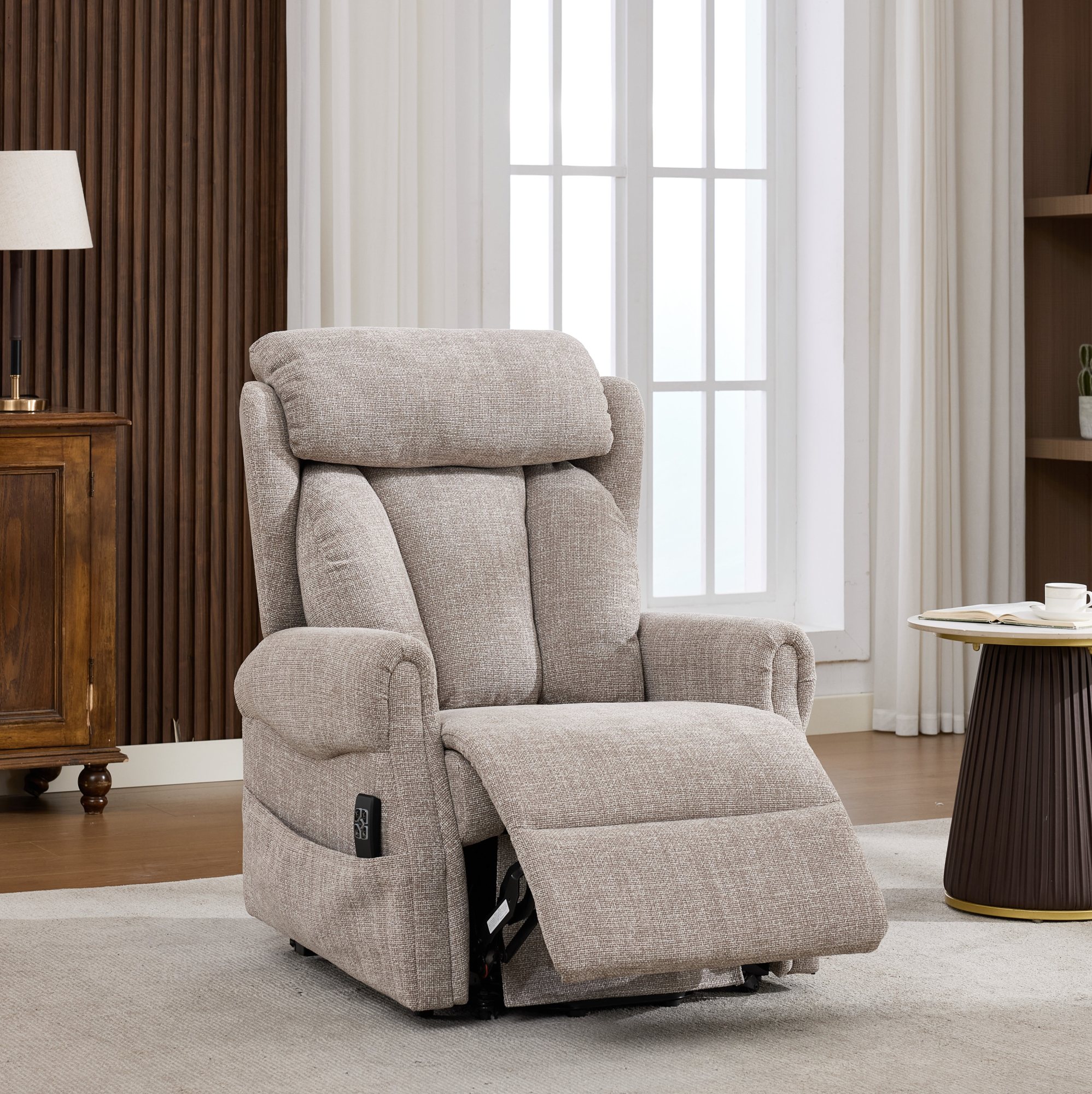 Georgia Dual Motor Lift & Rise Chair in Chacha Oat | Aldiss