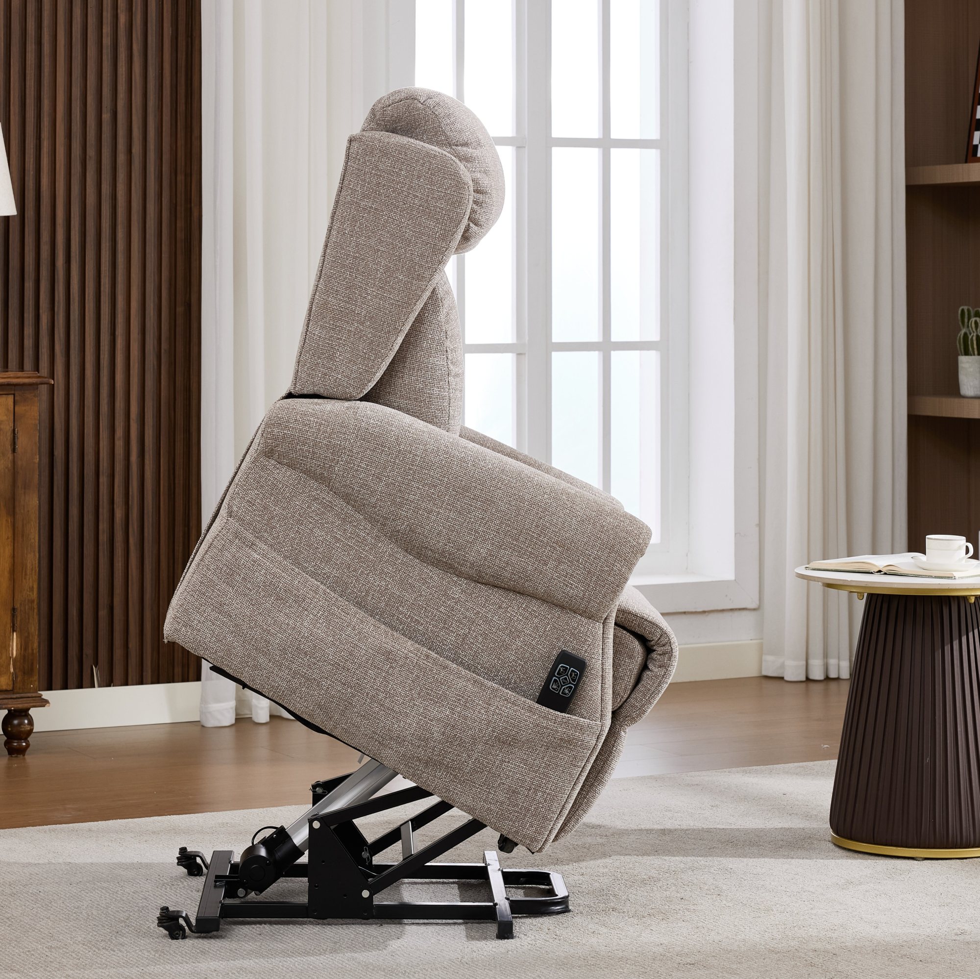 Georgia Dual Motor Lift & Rise Chair in Chacha Oat | Aldiss
