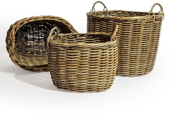 Rustic Log Baskets McGowan Rutherford Rustic Woven Log Baskets | Aldiss