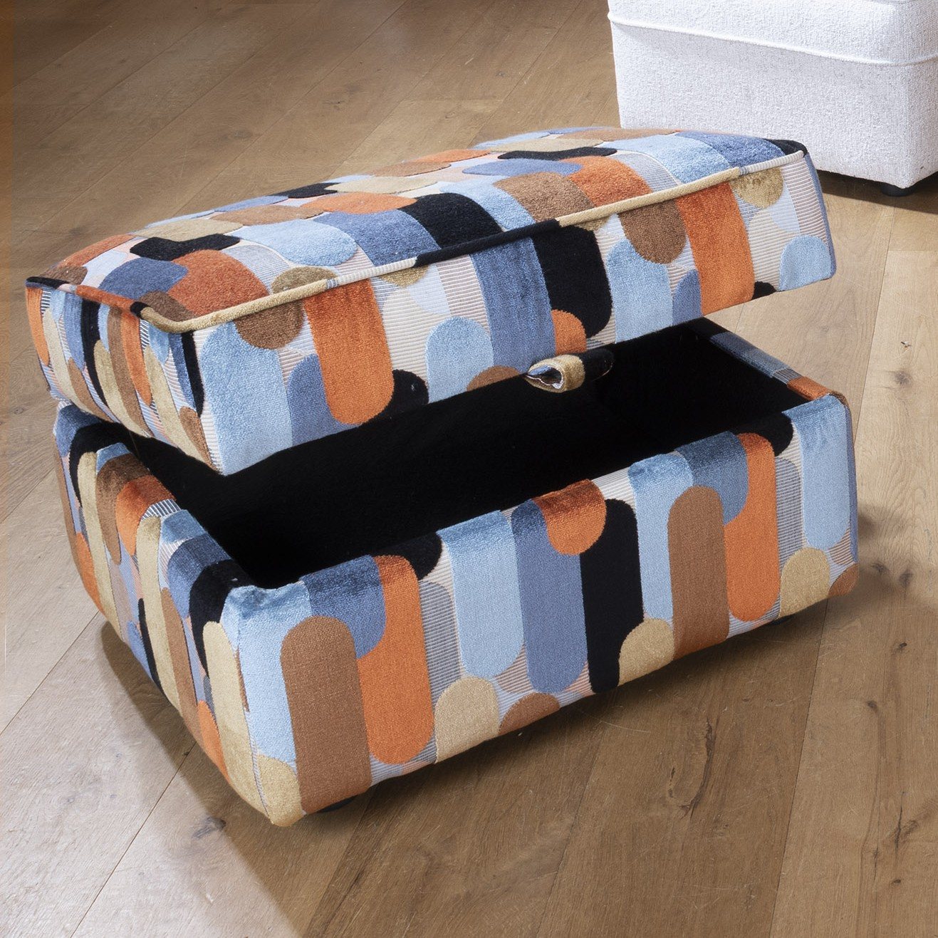 Storage Footstool Patterned Patterdale Storage Footstool | Aldiss of Norfolk