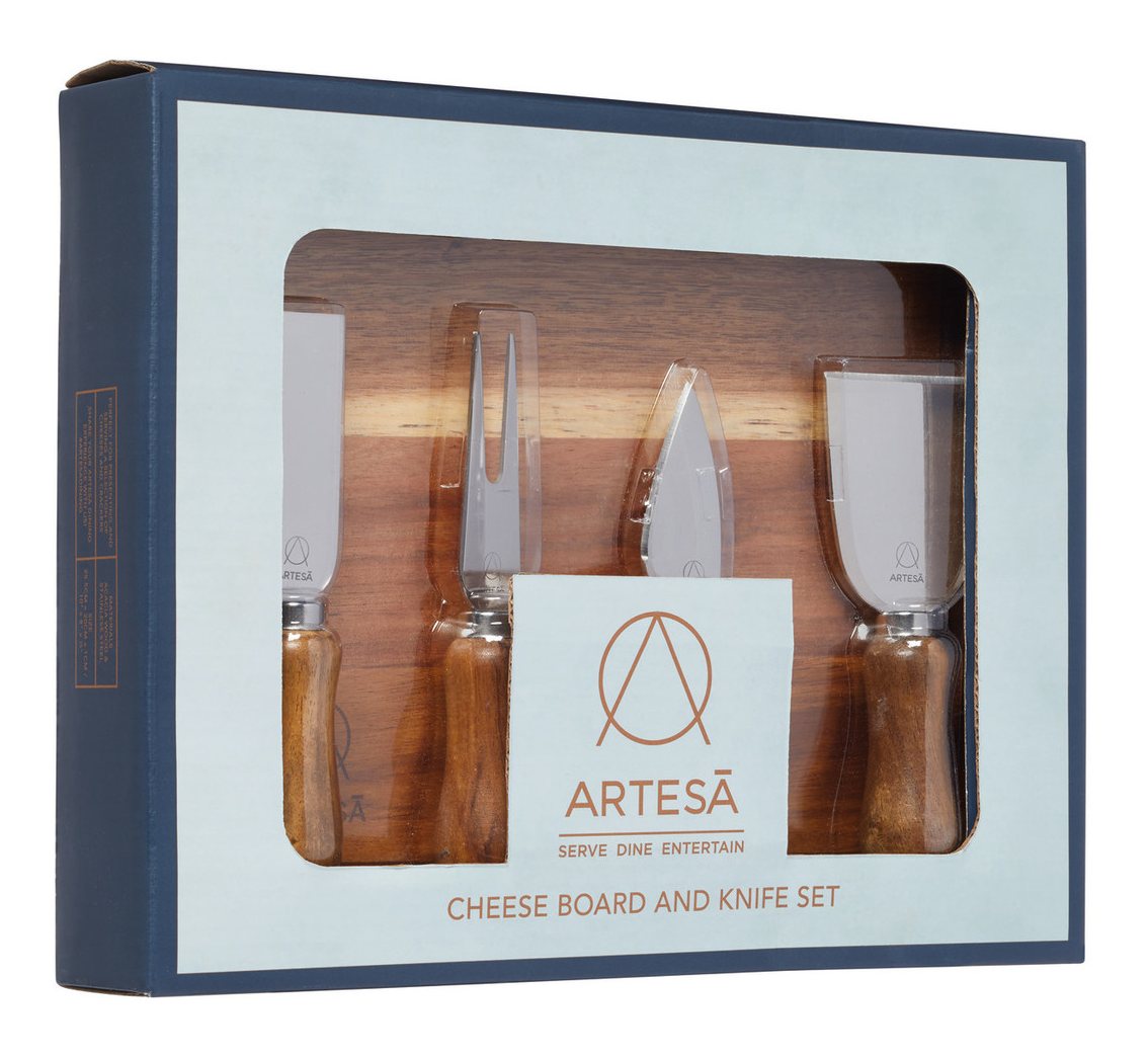 Artesa Cheese Board Serving Set Acacia Wood | Aldiss