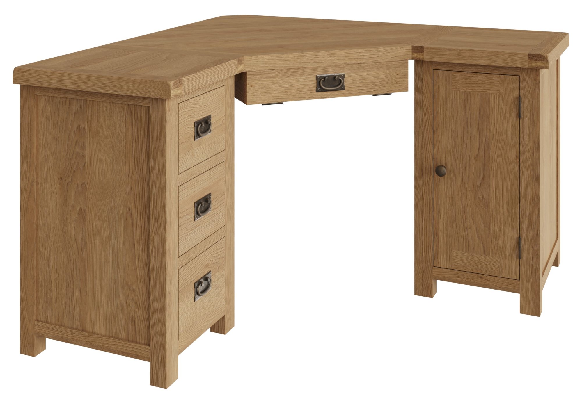 Norfolk Oak Corner Computer Desk Aldiss Oak Furniture