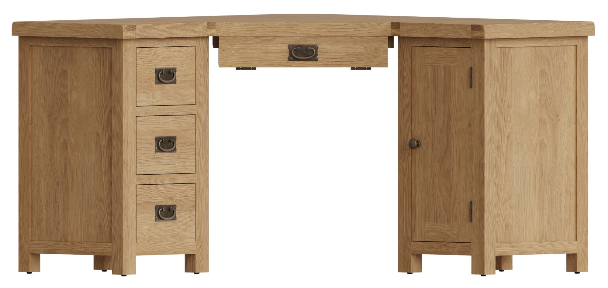 Norfolk Oak Corner Computer Desk Aldiss Oak Furniture