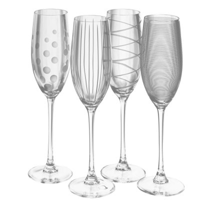 Mikasa Cheers Set of 4 Flute Glasses Mikasa Cheers Set of 4 Flute Glasses
