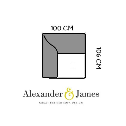 Alexander and James Baileys Modular 1 Seat End Unit With Right Hand Facing Arm