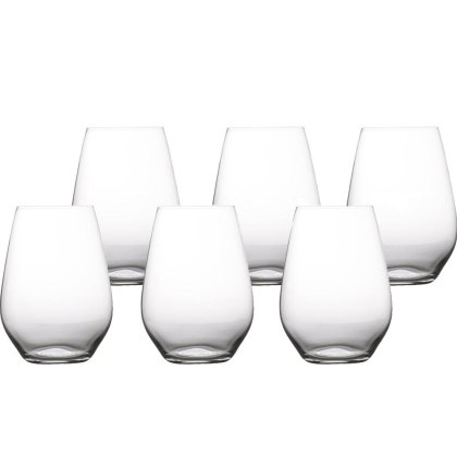 Maxwell & Williams Vino Set of 6 Stemless 540ml Red Wine Glasses Maxwell & Williams Vino Set of 6 Stemless 540ml Red Wine Glasses