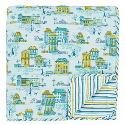 Helena Springfield Hometown Parade Aquamarine Quilted Throw