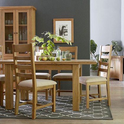 Norfolk Oak 1M Extending Dining Table with 4 Chairs
