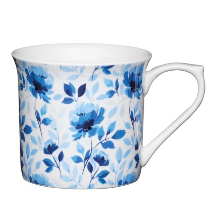 Kitchencraft Blue Rose Fluted Mug