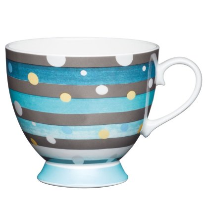 Kitchencraft Spot Stripe Footed Mug Kitchencraft Spot Stripe Footed Mug