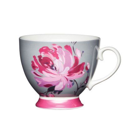 Kitchencraft Pink Flower Footed Mug