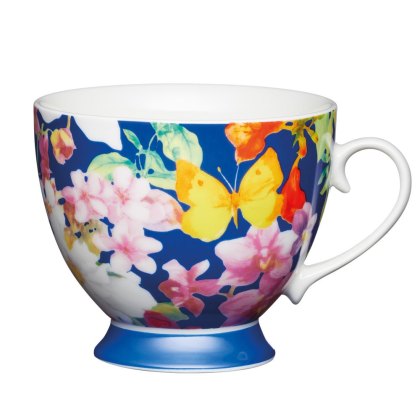 Kitchencraft Blue Butterfly Footed Mug