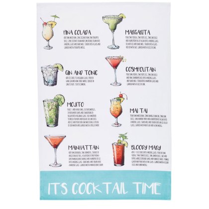KitchenCraft Cocktails Tea Towels Pack of 2