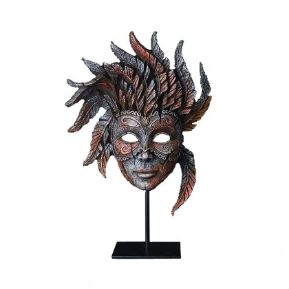 Edge Iron Pink Mist Venetian Carnival Mask Sculpture