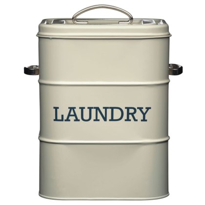 Living Nostalgia Antique Cream Laundry Tin Living Nostalgia Antique Cream Laundry Tin