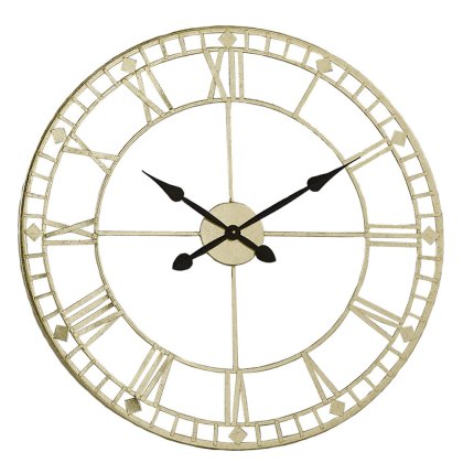 Antique Gold Metal Round Wall Clock