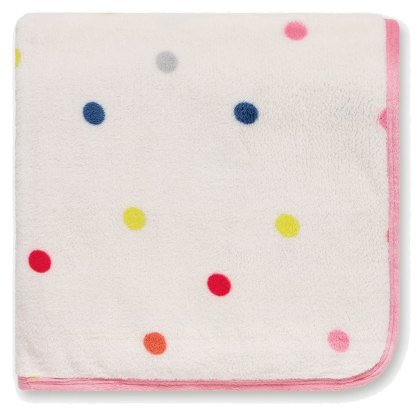 Joules Polka Dot Multi Fleece Throw