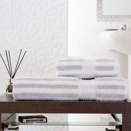 Bliss Stripe Silver Bath Towel