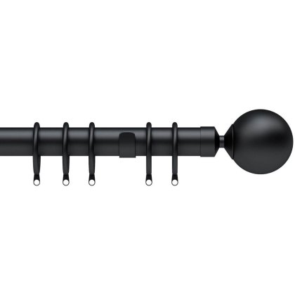 Nicola Black 28mm Curtain Pole Set Nicola Black 28mm Curtain Pole Set