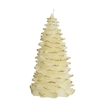 Cream Tree Candle with Glitter