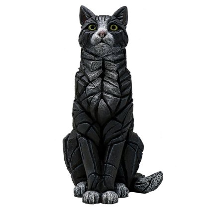 Edge Black & White Sitting Cat Sculpture