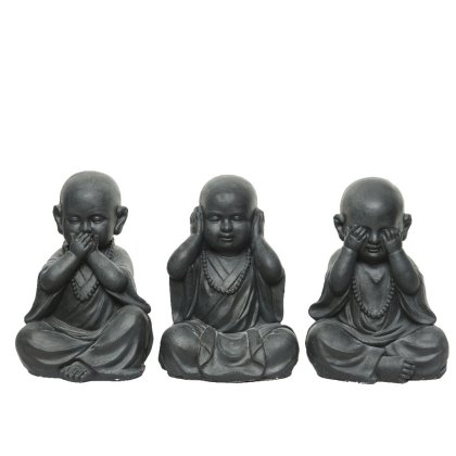 Set of 3 Sitting Monks