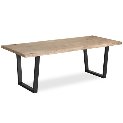 Loft 2.4m Dining Table - Metal Leg - White Oil